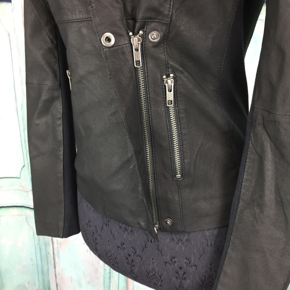 ANTHROPOLOGIE Cartonnier Melange Leather Jacket - Picture 7 of 8